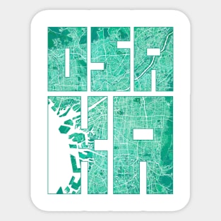 Osaka, Japan City Map Typography - Watercolor Sticker